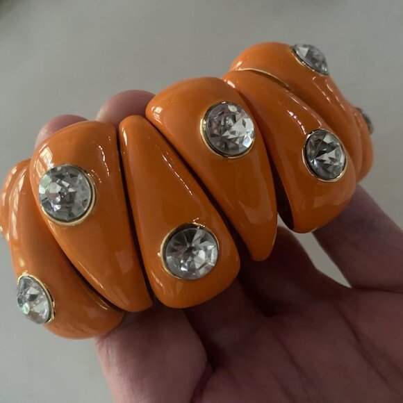 Neiman Marcus Halloween Pumpkin Bangle Bracelet - Picture 2 of 7